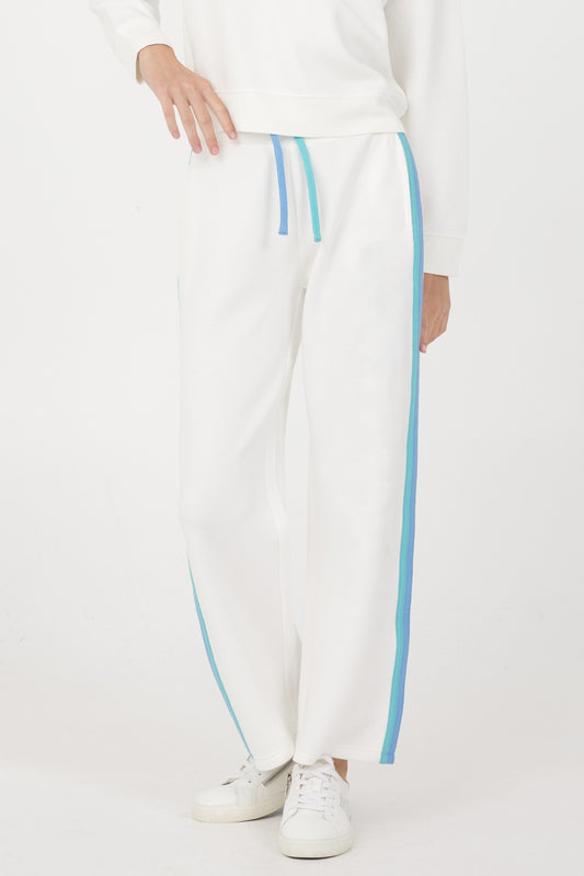 White Aqua Ocean Blue Color Block Cloud Pant | Vintage Havana Clothing