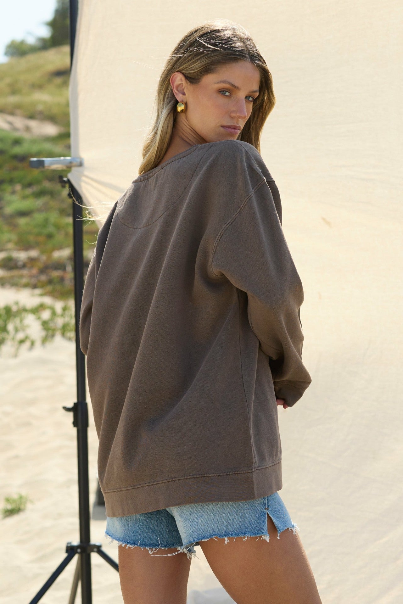 "Cowgirls Beach Club" Garment Dye Crewneck | Vintage Havana Clothing