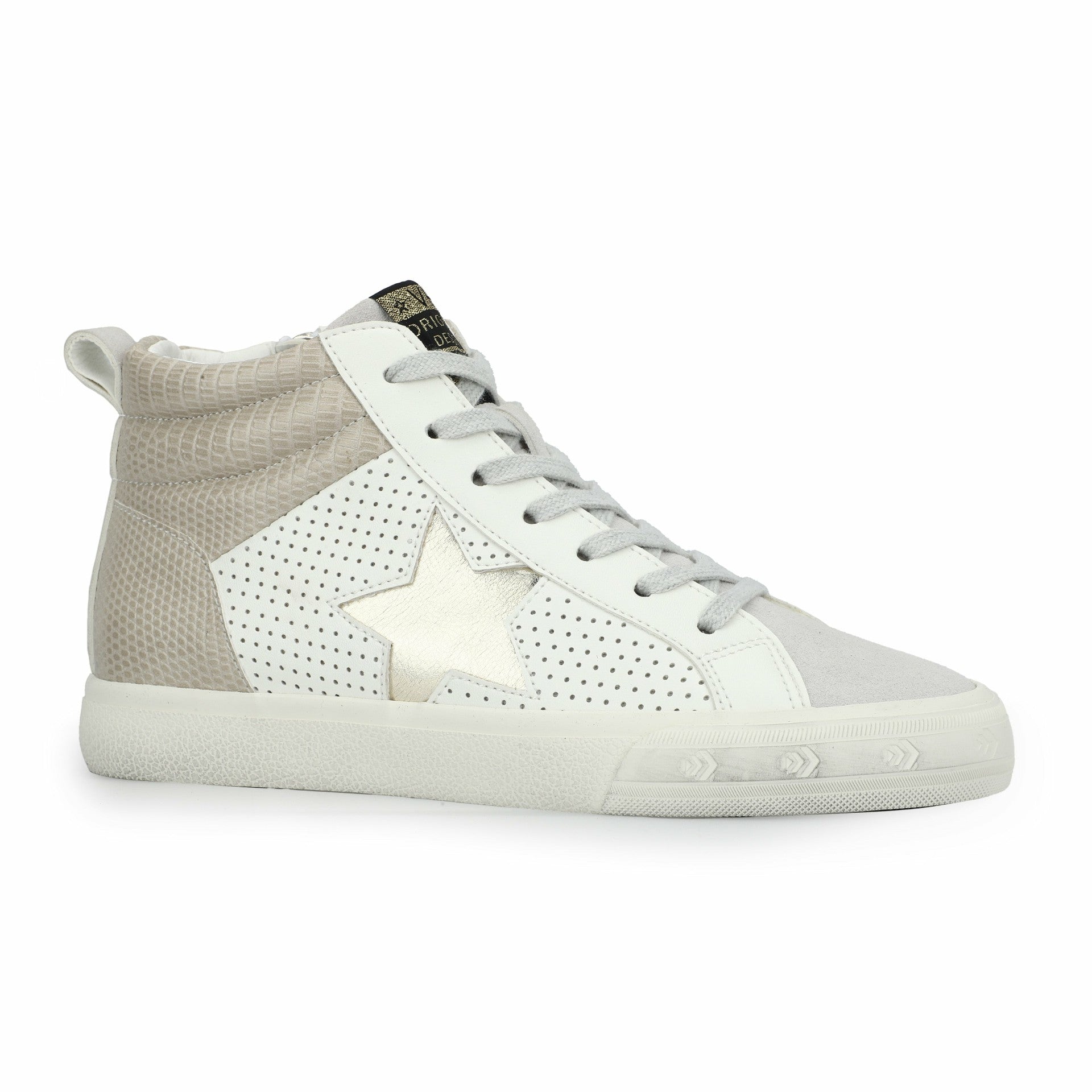 HAILEY - WHITE/TAUPE PEBBLED MULTI | Vintage Havana Shoes