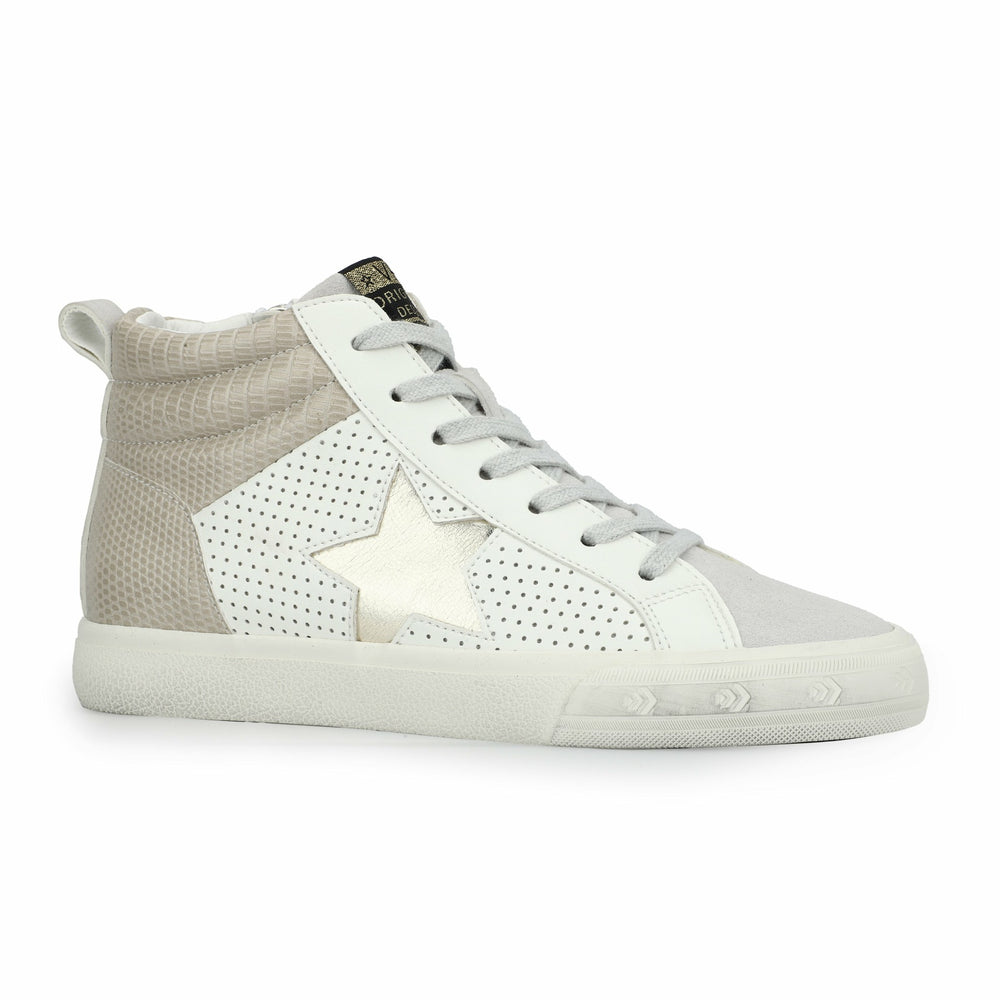HAILEY - WHITE/TAUPE PEBBLED MULTI | Vintage Havana Shoes