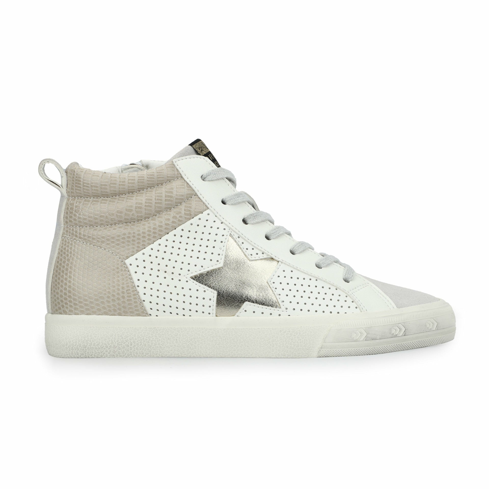 HAILEY - WHITE/TAUPE PEBBLED MULTI | Vintage Havana Shoes