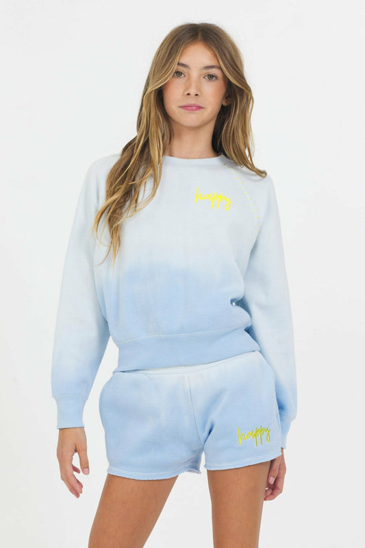 Ombre Blue Handstitch ‘Happy’ 2-Piece Set | Vintage Havana Women