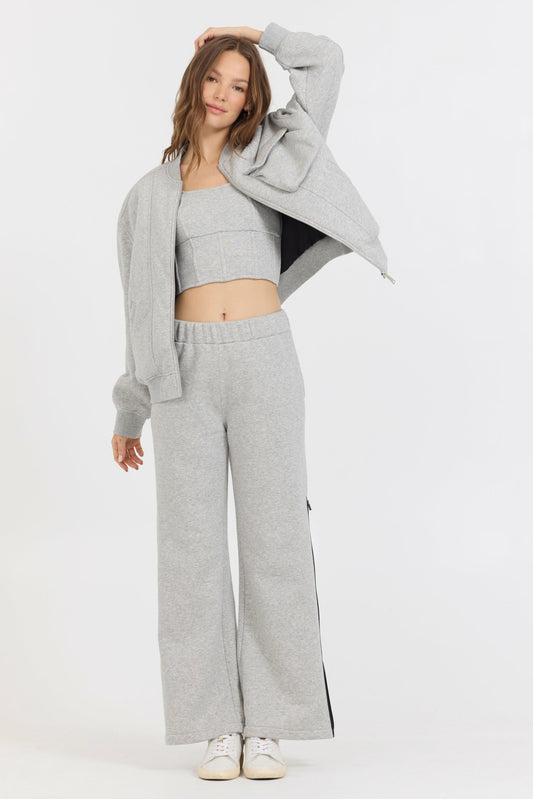 Pure Grey Bomber + Pant + Corset 3-Piece Set | Vintage Havana Women