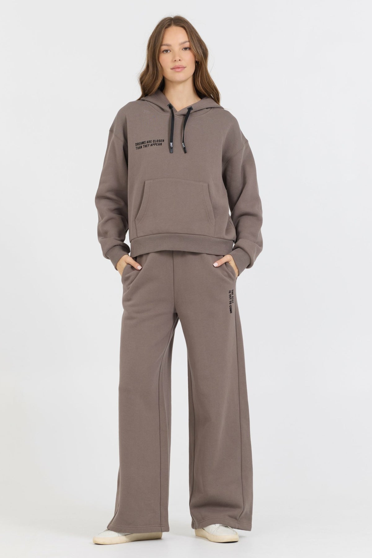 Taupe Grey Pant + Hoodie 2-Piece Set | Vintage Havana Clothing