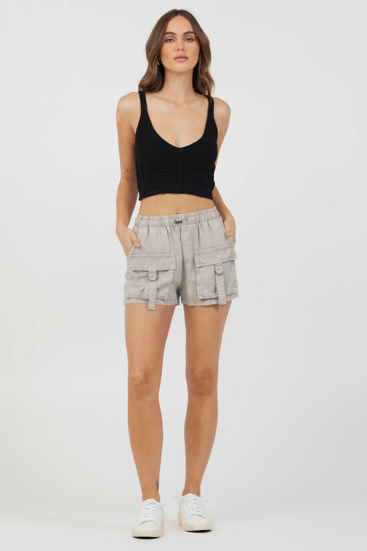 Khaki Tencel Shorts + Blazer 2-Piece Set | Vintage Havana Clothing