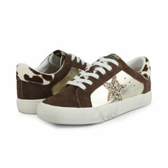 GRANDE - BROWN SUEDE/GOLD FOIL | Vintage Havana Shoes
