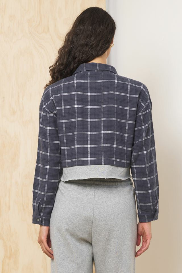 Flannel Shirt w/ French Terry Hem | Vintage Havana Clothing