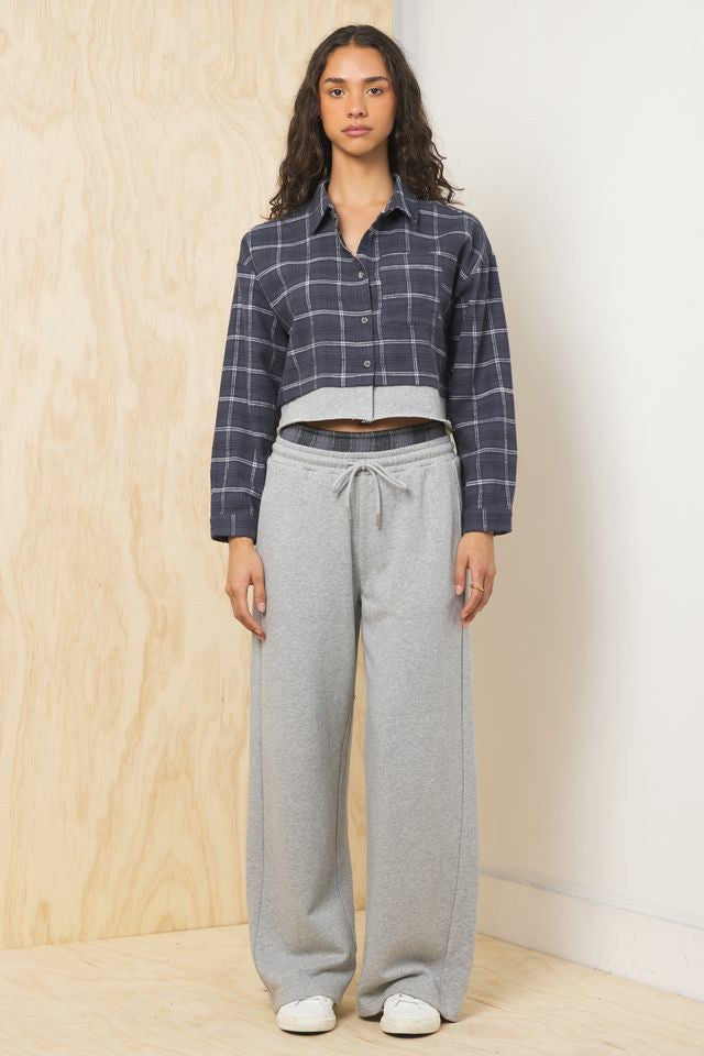 Flannel Shirt w/ French Terry Hem | Vintage Havana Clothing