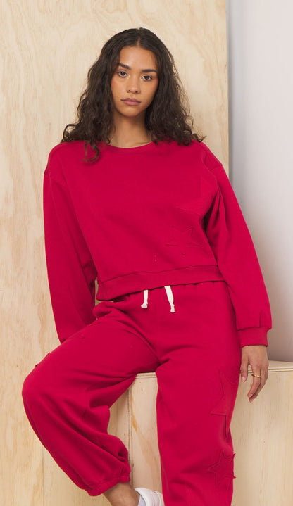 Fleece Crewneck w/ Star Applique | Vintage Havana Women