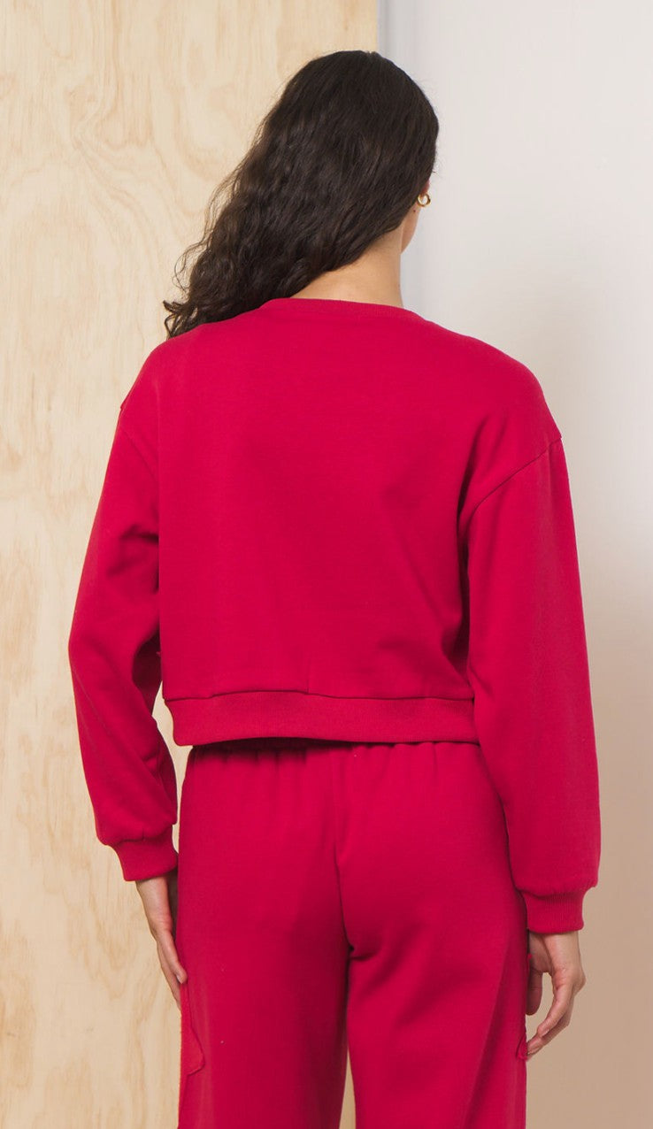 Fleece Crewneck w/ Star Applique | Vintage Havana Clothing
