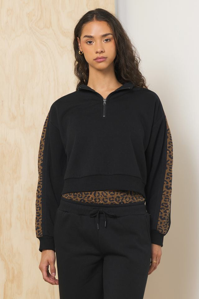 Heavy Surfwash Quarter Zip w/ Printed Insert | Vintage Havana Clothing