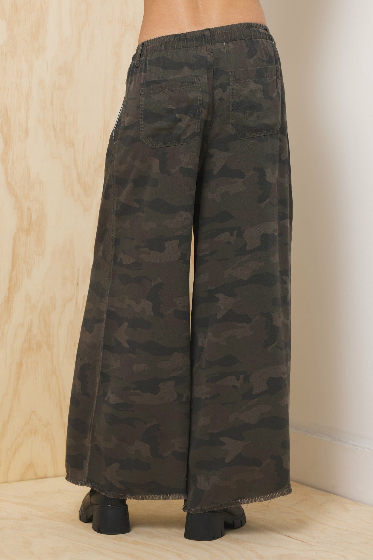 Tencel Wide Leg Pant - Camo | Vintage Havana Clothing