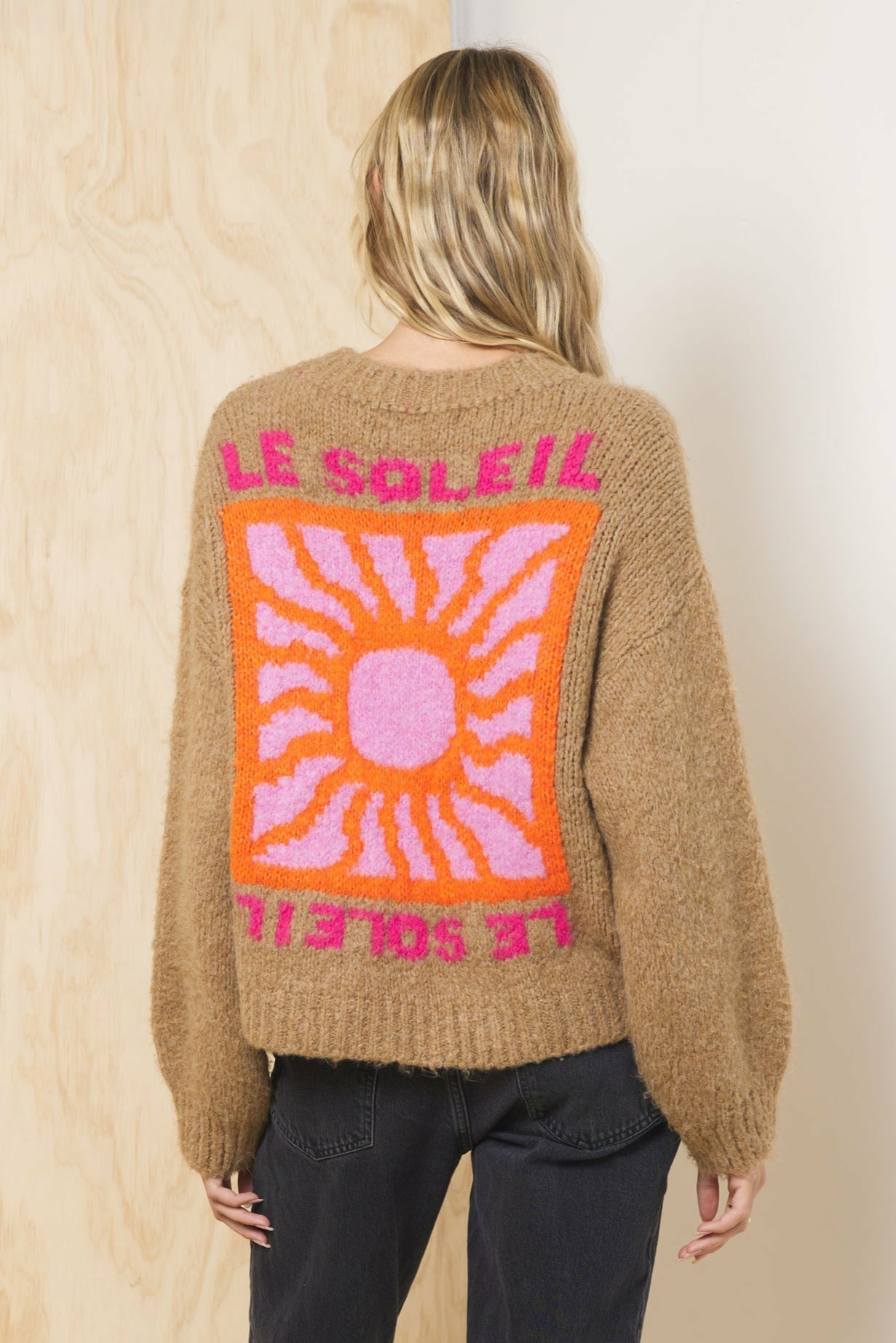 Jacquard Crew Neck Sweater | Vintage Havana Clothing
