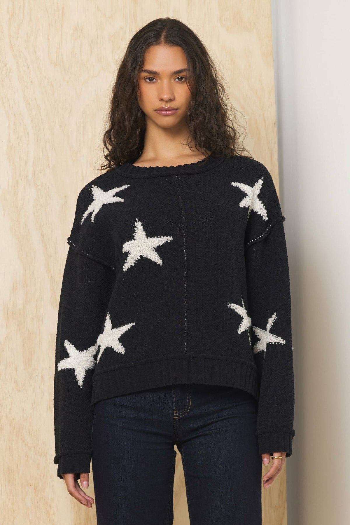 Jacquard Knit Star Sweater | Vintage Havana Clothing