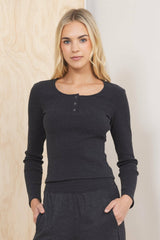 Seamless Long Sleeve Henley | Vintage Havana Clothing